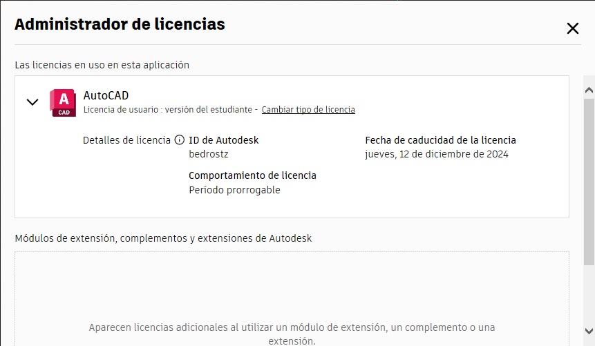 Licencia estudiante o tutor Autocad